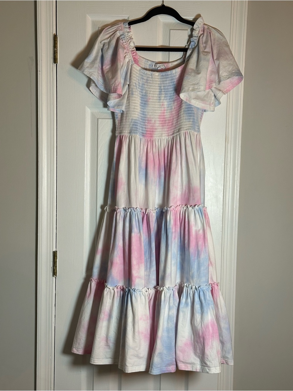 Ivy City Co Tie-Dye Midi Dress - Pink & Light Blue PERFECT FOR GENDER REVEAL! - Picture 3 of 8